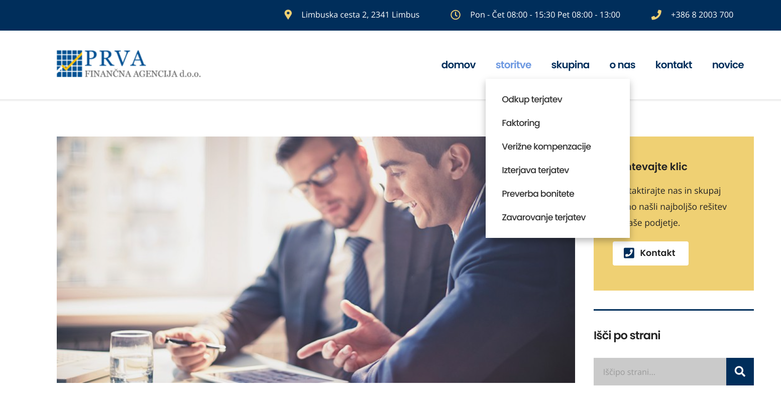 spletni marketing - Odkup nezapadlih terjatev