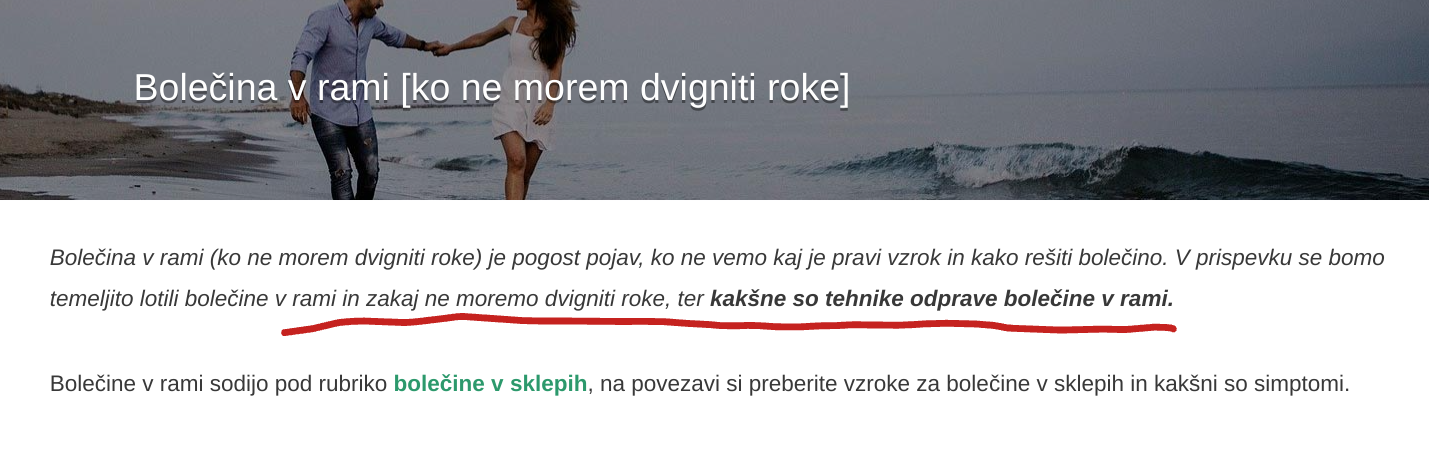 bolečina v rami - copywriting triki