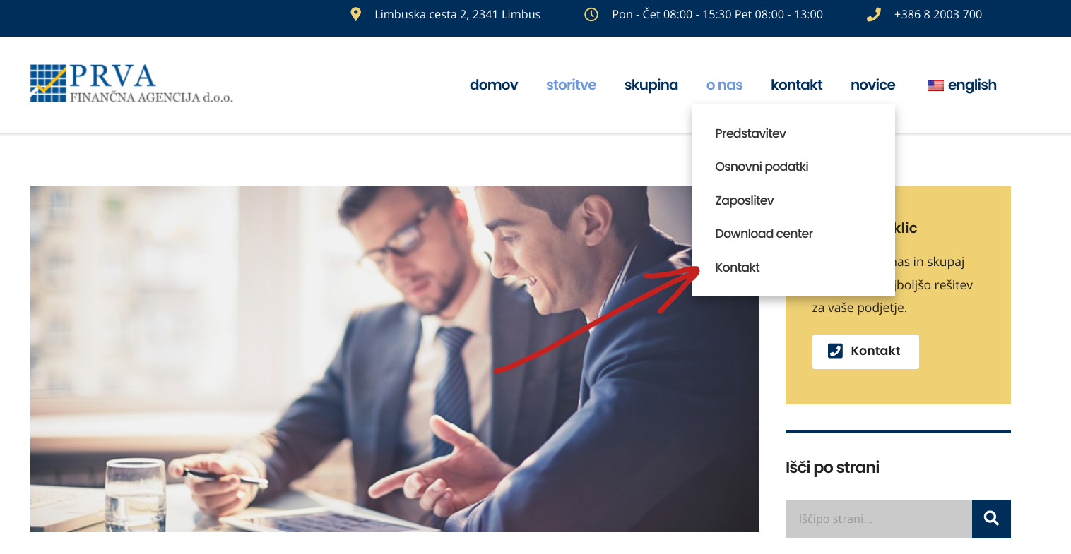 odkup terjatve - seo sestavine